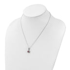 FJC Finejewelers 925 Sterling Silver Polished Rhodium Plated CZ 18in Necklace/Post Earrings Jewelry Set