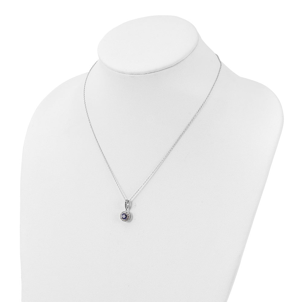 FJC Finejewelers 925 Sterling Silver Polished Rhodium Plated CZ 18in Necklace/Post Earrings Jewelry Set