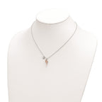 FJC Finejewelers Gold Plated Silver  Rose-tone Flamingo Heart 16.5 + 1in Necklace 16 Inches x 8 mm