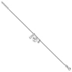 FJC Finejewelers 925 Sterling Silver Curb  Satin Cross Hope CZ with .5in Ext Bracelet 7 Inches x 9.64 mm