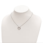 FJC Finejewelers 925 Sterling Silver Cable  Red Enamel Heart with 1 in Ext Necklace 17 Inches x 17 mm