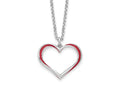 FJC Finejewelers 925 Sterling Silver Cable  Red Enamel Heart with 1 in Ext Necklace 17 Inches x 17 mm
