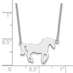 FJC Finejewelers 925 Sterling Silver Cable  Polished Horse with 2in ext Necklace 18 Inches x 19 mm