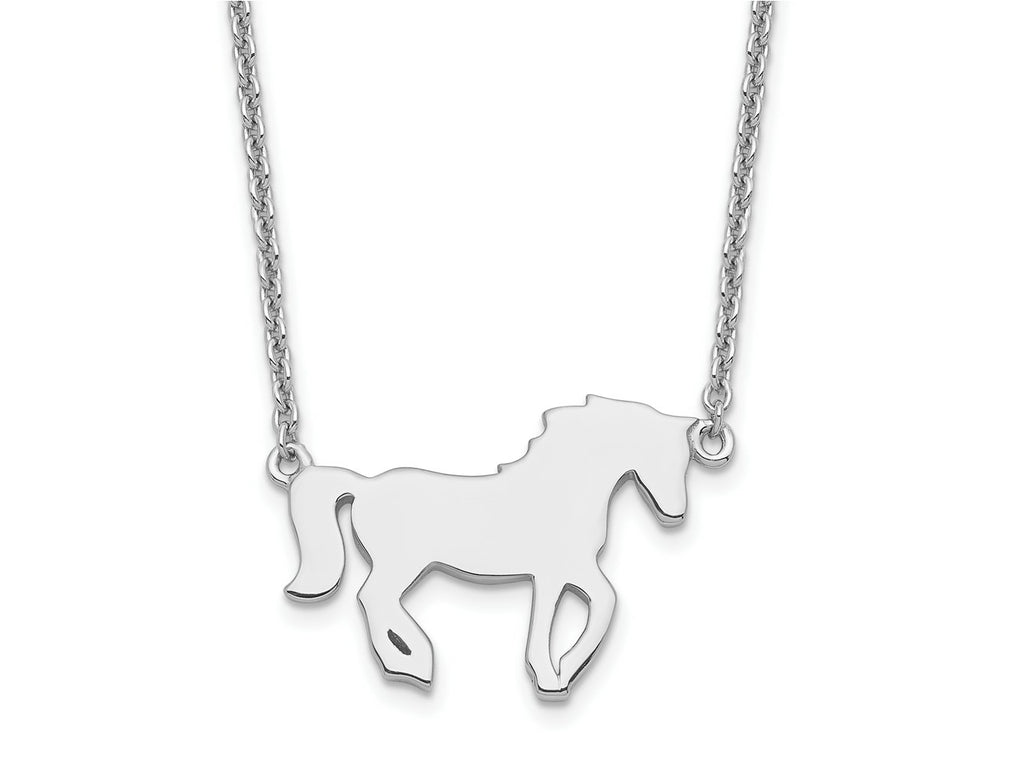 FJC Finejewelers 925 Sterling Silver Cable  Polished Horse with 2in ext Necklace 18 Inches x 19 mm