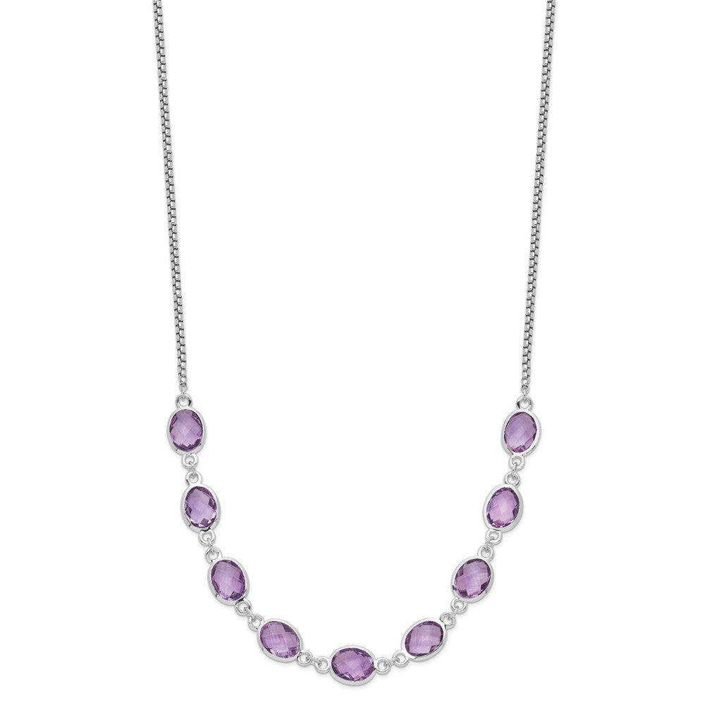 FJC Finejewelers 925 Sterling Silver Amethyst Necklace with 2 in ext. 19 Inches x 10 mm
