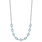 FJC Finejewelers 925 Sterling Silver Rhodium Plated Polished Blue Topaz with 2 in ext. Necklace 17 Inches