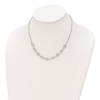 FJC Finejewelers 925 Sterling Silver Rhodium Plated Polished Blue Topaz with 2 in ext. Necklace 17 Inches