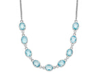FJC Finejewelers 925 Sterling Silver Rhodium Plated Polished Blue Topaz with 2 in ext. Necklace 17 Inches