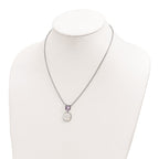 FJC Finejewelers 925 Sterling Silver Amethyst MOP Necklace 18 Inches x 14 mm