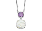 FJC Finejewelers 925 Sterling Silver Amethyst MOP Necklace 18 Inches x 14 mm