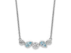 FJC Finejewelers 925 Sterling Silver Sky Blue Topaz and White CZ Necklace 17 Inches x 25 mm