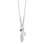 FJC Finejewelers 925 Sterling Silver Cable  Feather and CZ with 1 in Ext Necklace 17 Inches x 7 mm
