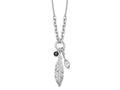 FJC Finejewelers 925 Sterling Silver Cable  Feather and CZ with 1 in Ext Necklace 17 Inches x 7 mm