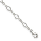 FJC Finejewelers 925 Sterling Silver 9inch Solid Polished Fancy Link Anklet 9 Inches x 6 mm