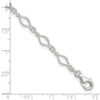FJC Finejewelers 925 Sterling Silver 9inch Solid Polished Fancy Link Anklet 9 Inches x 6 mm