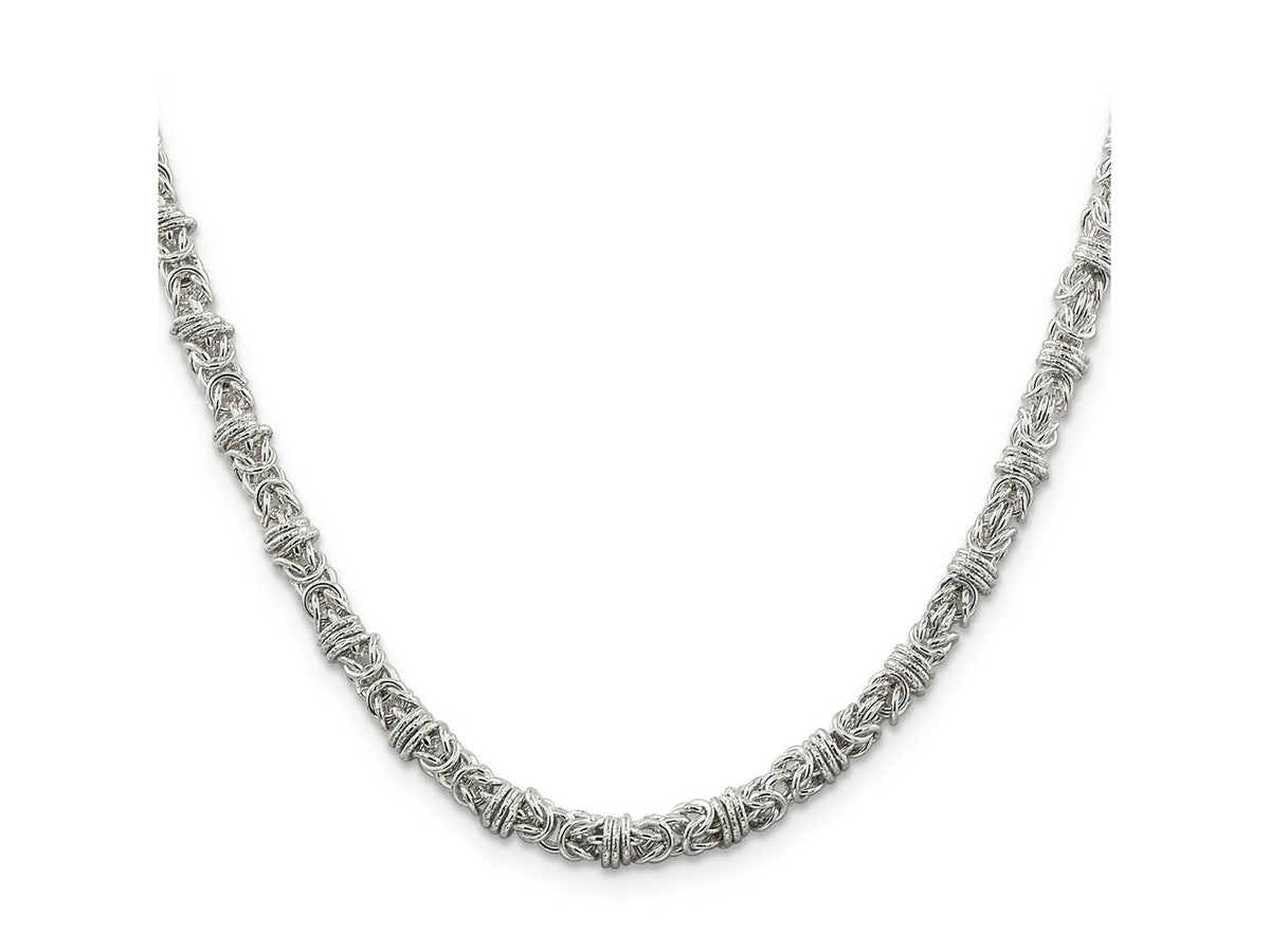FJC Finejewelers 925 Sterling Silver Hand Made Fancy Byzantine Chain 20 Inches x 4 mm