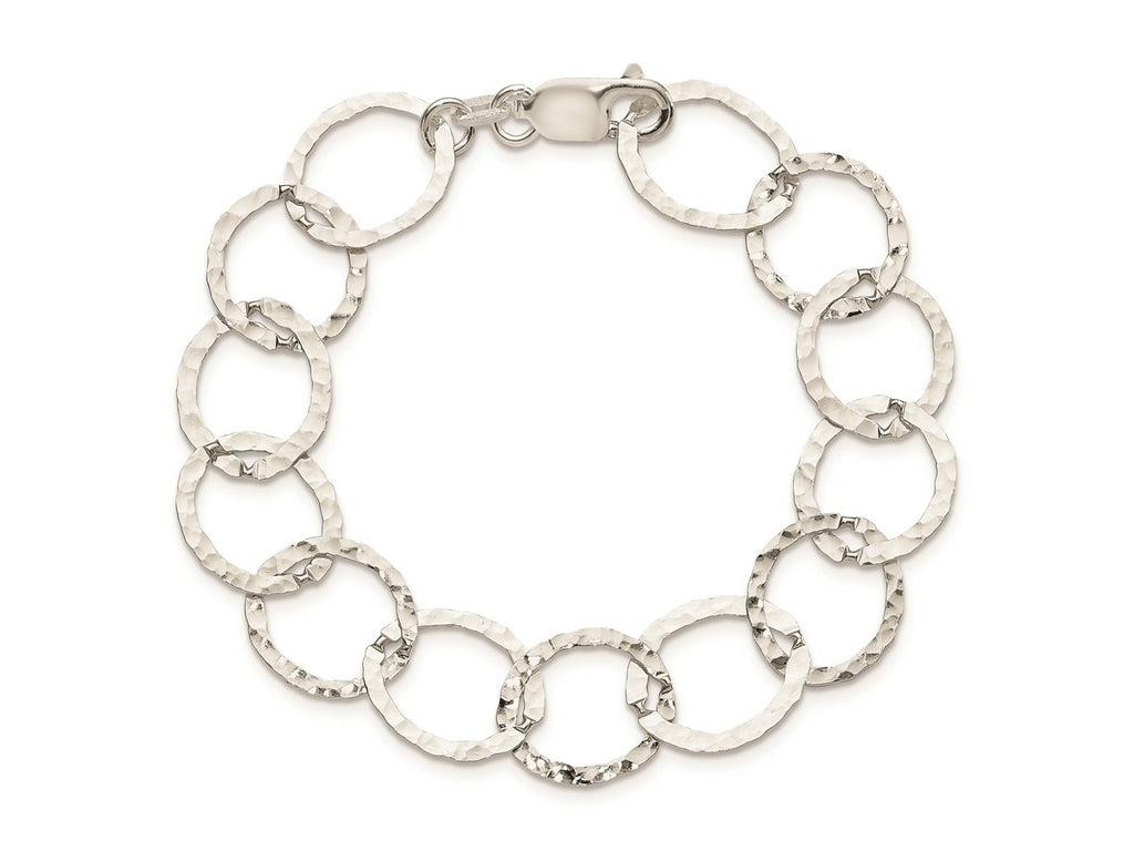 FJC Finejewelers 925 Sterling Silver Fancy Hammered Bracelet 7.5 Inches