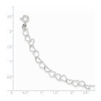 FJC Finejewelers 925 Sterling Silver 8inch Polished Fancy Heart Link Bracelet 8 Inches x 6 mm