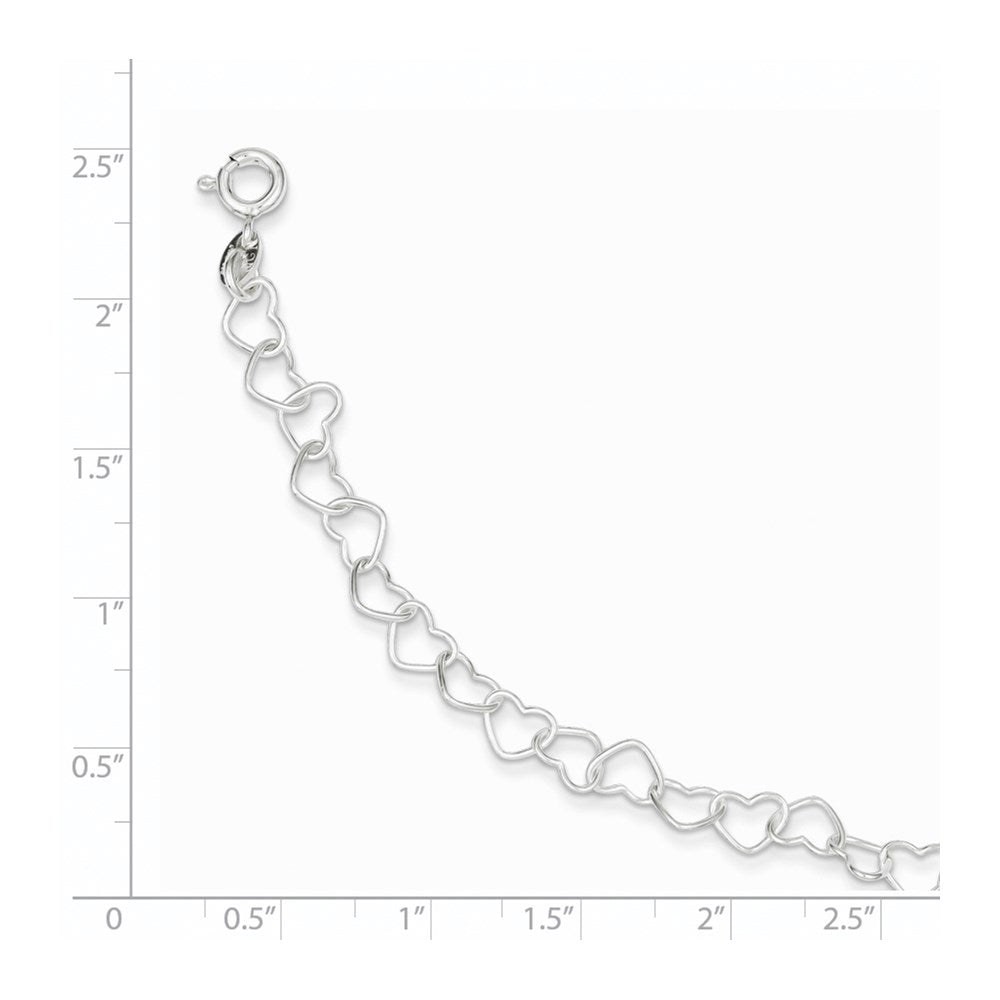 FJC Finejewelers 925 Sterling Silver 8inch Polished Fancy Heart Link Bracelet 8 Inches x 6 mm