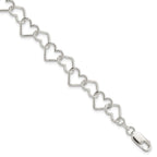 FJC Finejewelers 925 Sterling Silver 8inch Polished Fancy Large Heart Link Bracelet 8 Inches x 10.5 mm