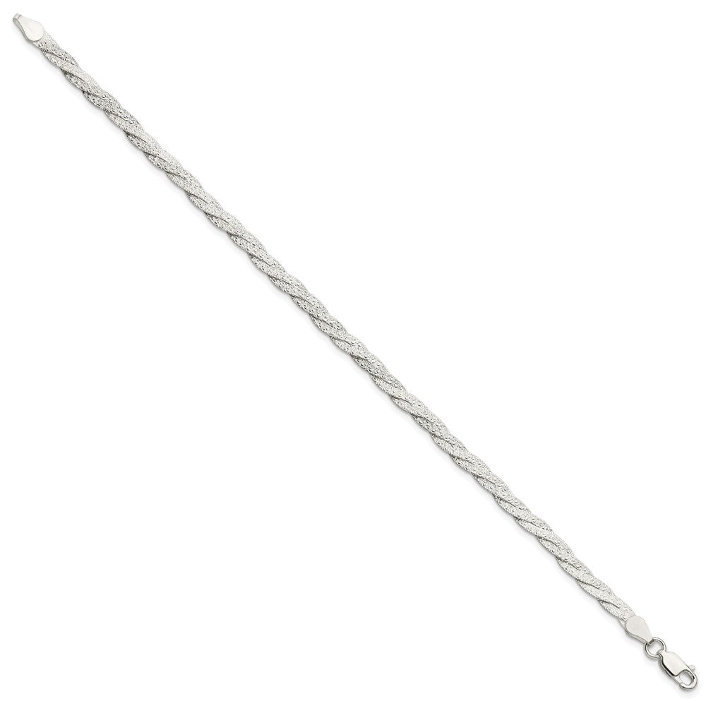 FJC Finejewelers 925 Sterling Silver Fancy Textured Reversible Braided Bracelet 7.5 Inches