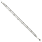 FJC Finejewelers 925 Sterling Silver Ball Polished Beaded 3-strand Bracelet 7 Inches x 3 mm