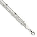 FJC Finejewelers 925 Sterling Silver Ball Polished Beaded 3-strand Bracelet 7 Inches x 3 mm