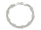 FJC Finejewelers 925 Sterling Silver Ball Polished Beaded 3-strand Bracelet 7 Inches x 3 mm