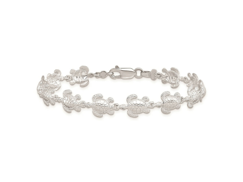 FJC Finejewelers 925 Sterling Silver Bracelets with Station  Polished Sea Turtle Bracelet 7.5 Inches