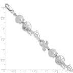 FJC Finejewelers 925 Sterling Silver Bracelets with Station  Polished Sea Life Bracelet 7.25 Inches
