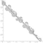 FJC Finejewelers 925 Sterling Silver Bracelets with Station  Turtle,Shell,Starfish Bracelet 7.5 Inches