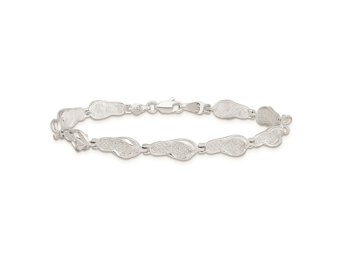FJC Finejewelers 925 Sterling Silver Bracelets with Station  Polished Flip-flop Bracelet 7.25 Inches