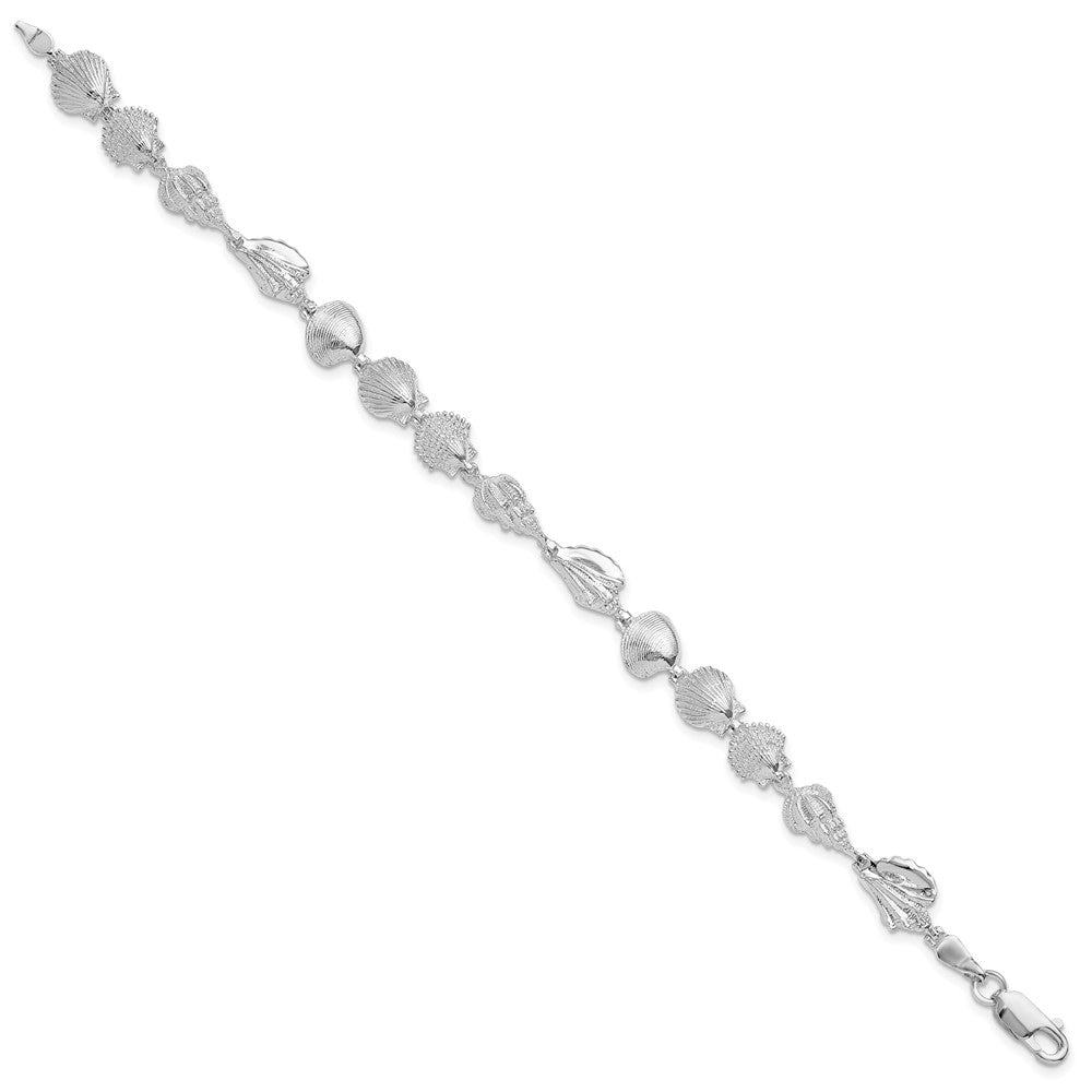 FJC Finejewelers 925 Sterling Silver Bracelets with Station  Polished Multi-Shell Bracelet 7.25 Inches