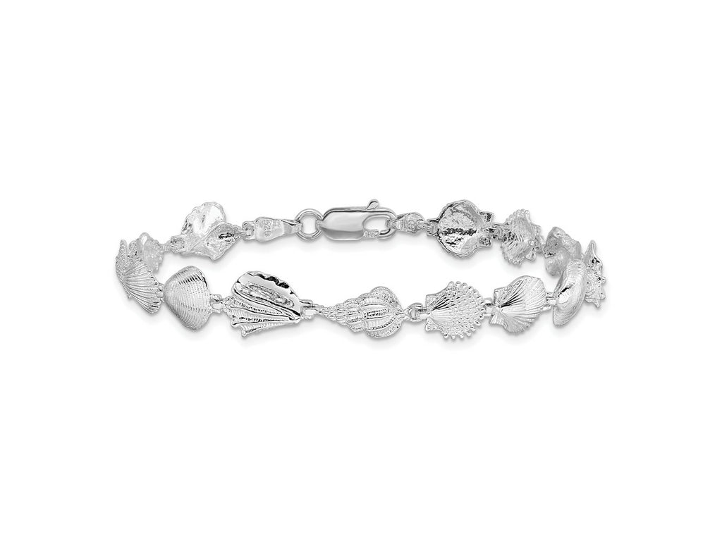 FJC Finejewelers 925 Sterling Silver Bracelets with Station  Polished Multi-Shell Bracelet 7.25 Inches