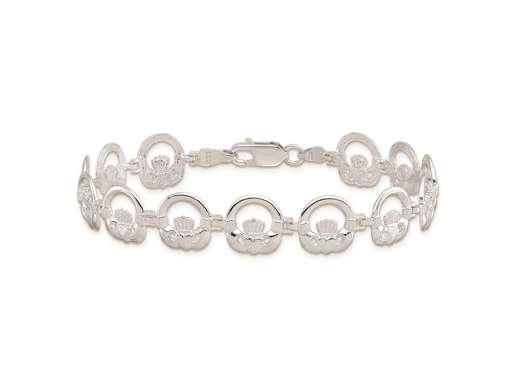 FJC Finejewelers 925 Sterling Silver Bracelets with Station  Claddagh Circle Bracelet 7.25 Inches