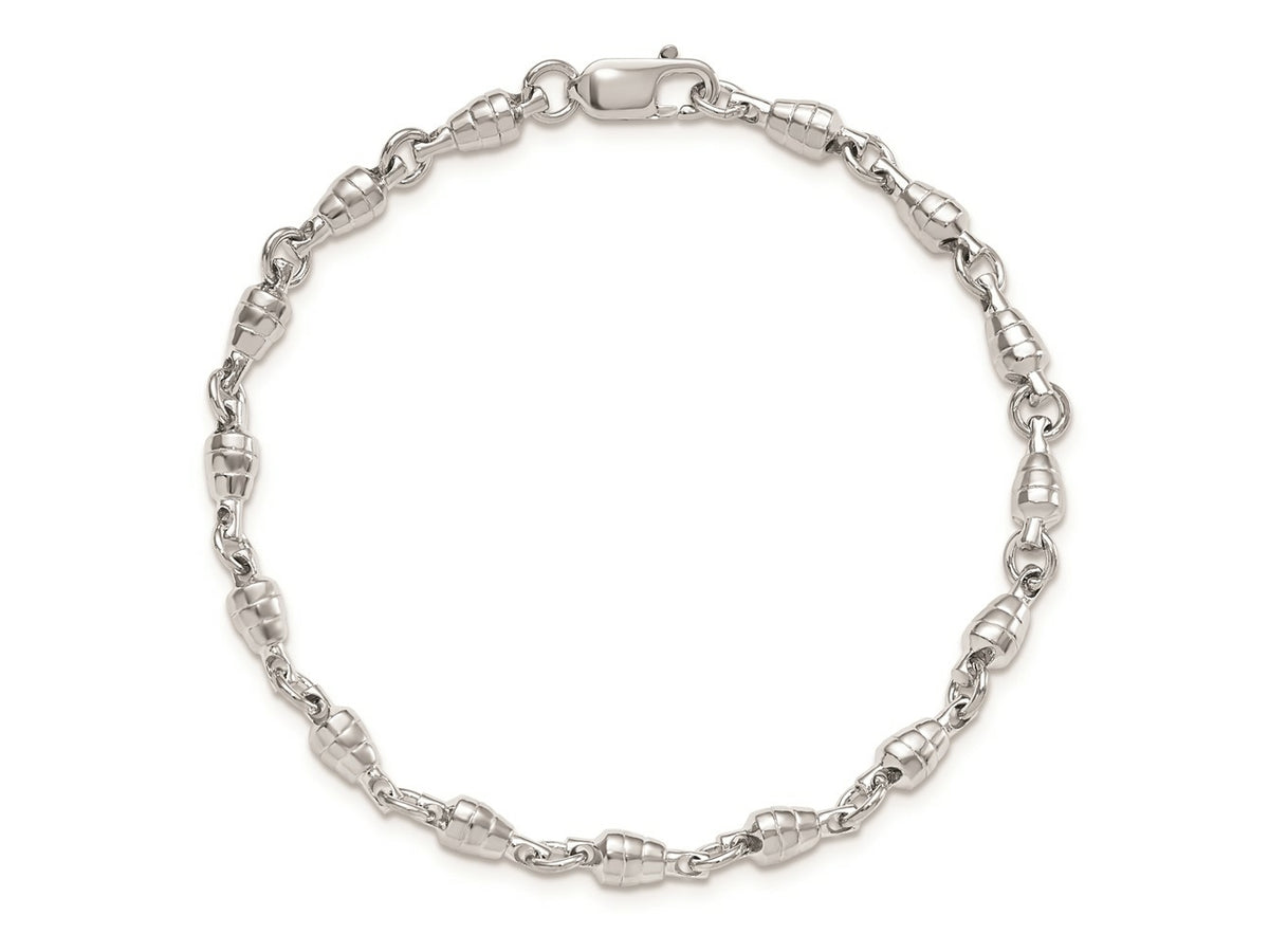 FJC Finejewelers 925 Sterling Silver Rhodium Plated Polished Swivel Link Bracelet 7.5 Inches