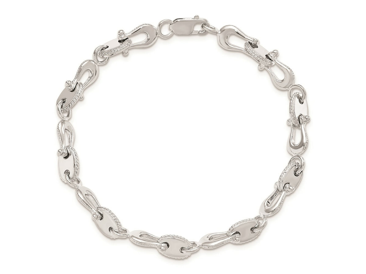 FJC Finejewelers 925 Sterling Silver Rhodium Plated Polished Mariners Link Bracelet 8 Inches