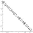 FJC Finejewelers 925 Sterling Silver Rhodium Plated Polished/Textured Mariners Link Bracelet 8 Inches