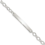 FJC Finejewelers 925 Sterling Silver Small Oval Rolo Link ID Bracelet 7.5 Inches x 4 mm
