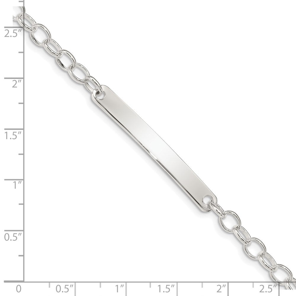 FJC Finejewelers 925 Sterling Silver Small Oval Rolo Link ID Bracelet 7.5 Inches x 4 mm
