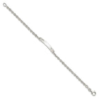 FJC Finejewelers 925 Sterling Silver Polished ID W/CZ Heart Bracelet 7.5 Inches x 5 mm