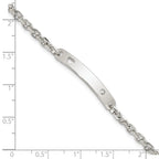 FJC Finejewelers 925 Sterling Silver Polished ID W/CZ Heart Bracelet 7.5 Inches x 5 mm