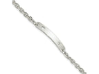 FJC Finejewelers 925 Sterling Silver Polished ID W/CZ Heart Bracelet 7.5 Inches x 5 mm