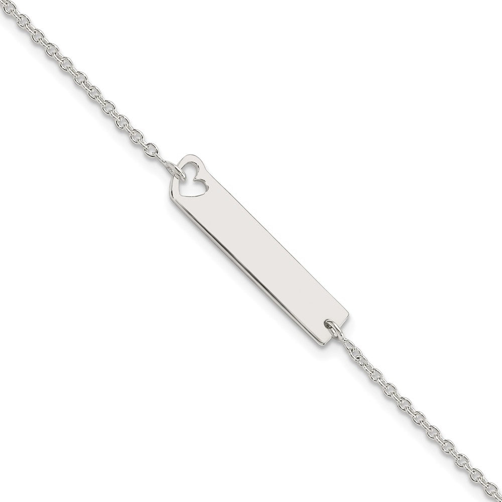 FJC Finejewelers 925 Sterling Silver Polished Heart ID 7in Bracelet 7 Inches x 6 mm