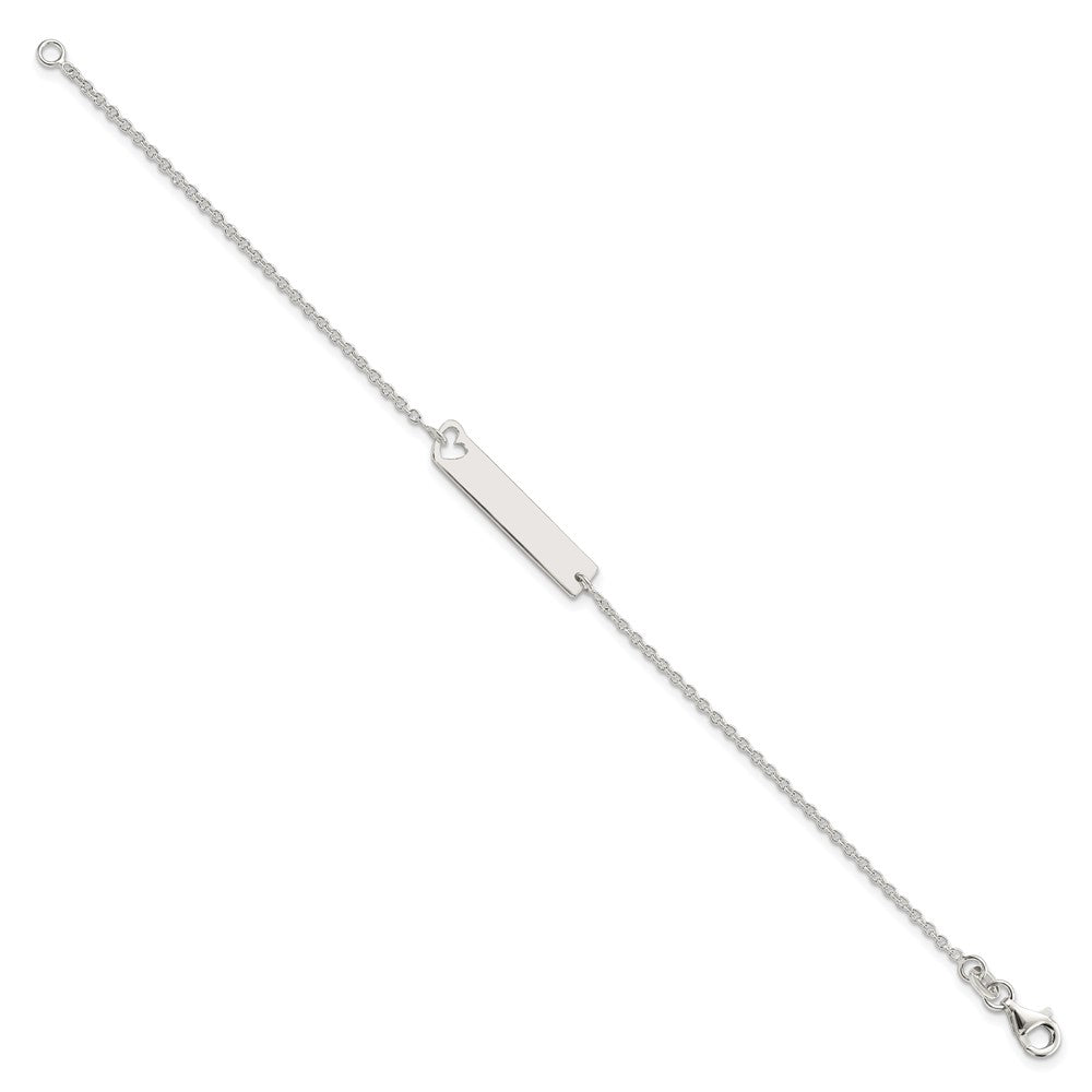FJC Finejewelers 925 Sterling Silver Polished Heart ID 7in Bracelet 7 Inches x 6 mm