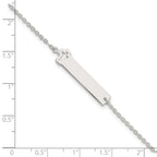 FJC Finejewelers 925 Sterling Silver ID Bracelet Polished Cross ID 7in Bracelet 7 Inches x 7 mm