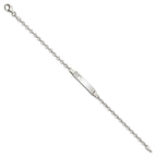 FJC Finejewelers 925 Sterling Silver Polished ID W/Heart Bracelet 7.5 Inches x 5 mm
