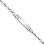 FJC Finejewelers 925 Sterling Silver Polished ID W/Heart Bracelet 7.5 Inches x 5 mm