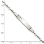 FJC Finejewelers 925 Sterling Silver Polished ID W/Heart Bracelet 7.5 Inches x 5 mm