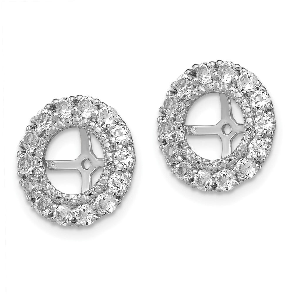 FJC Finejewelers 925 Sterling Silver Earring Jackets and Enhancer Rhodium Diam. and White Topaz Earring Jacket 13 x 13 m